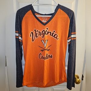 Champion size L UVA Virginia Cavaliers orange and grey long sleeve
